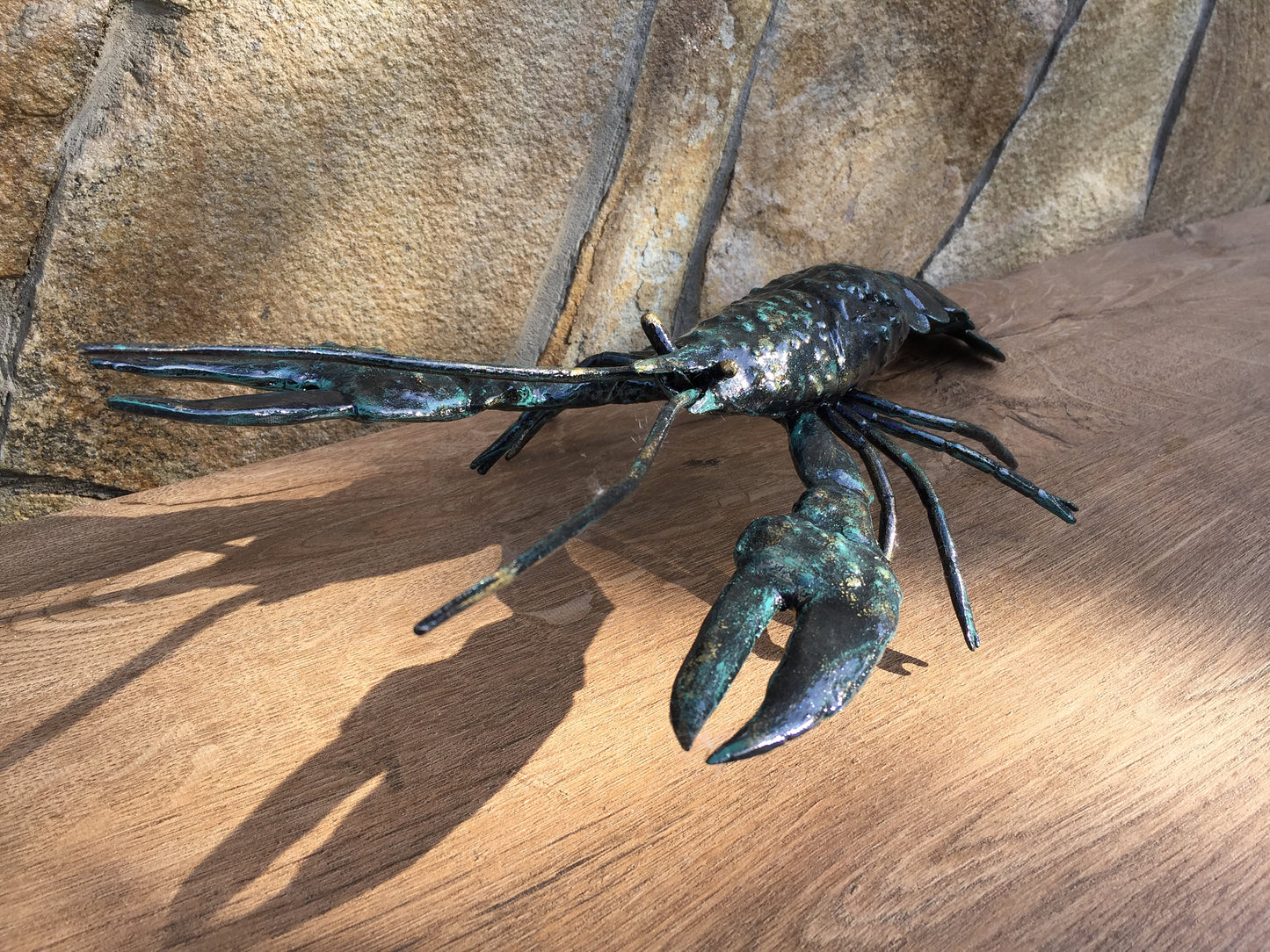 Crawfish, crayfish, crustacean, metal sculpture, metal figurine,metal art object,hand forged statue,metal home decor,metal art,metal artwork