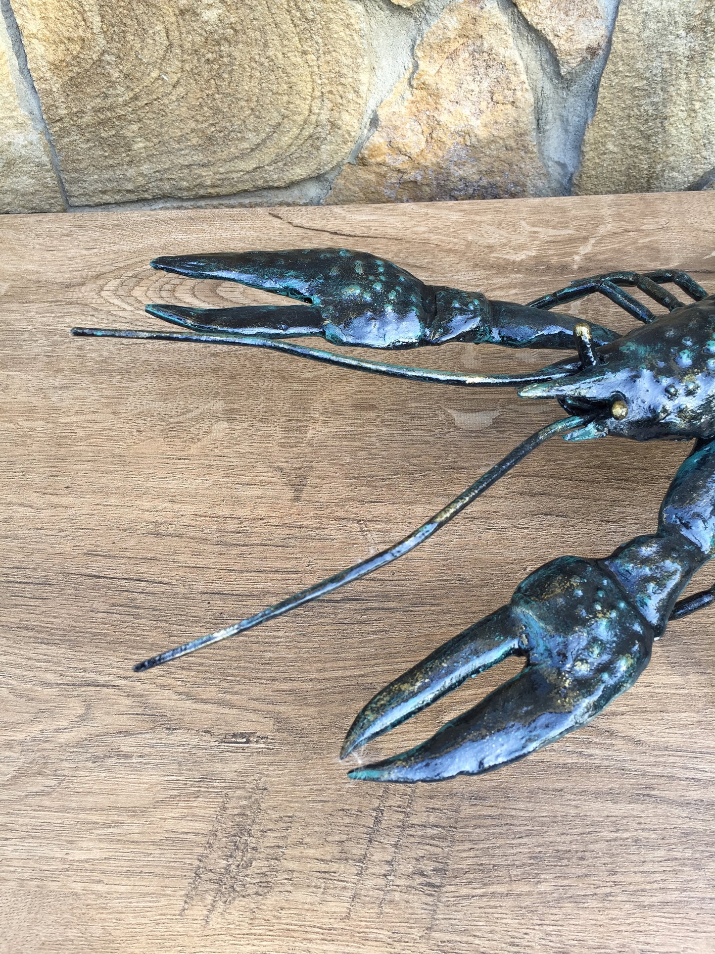 Crawfish, crayfish, crustacean, metal sculpture, metal figurine,metal art object,hand forged statue,metal home decor,metal art,metal artwork