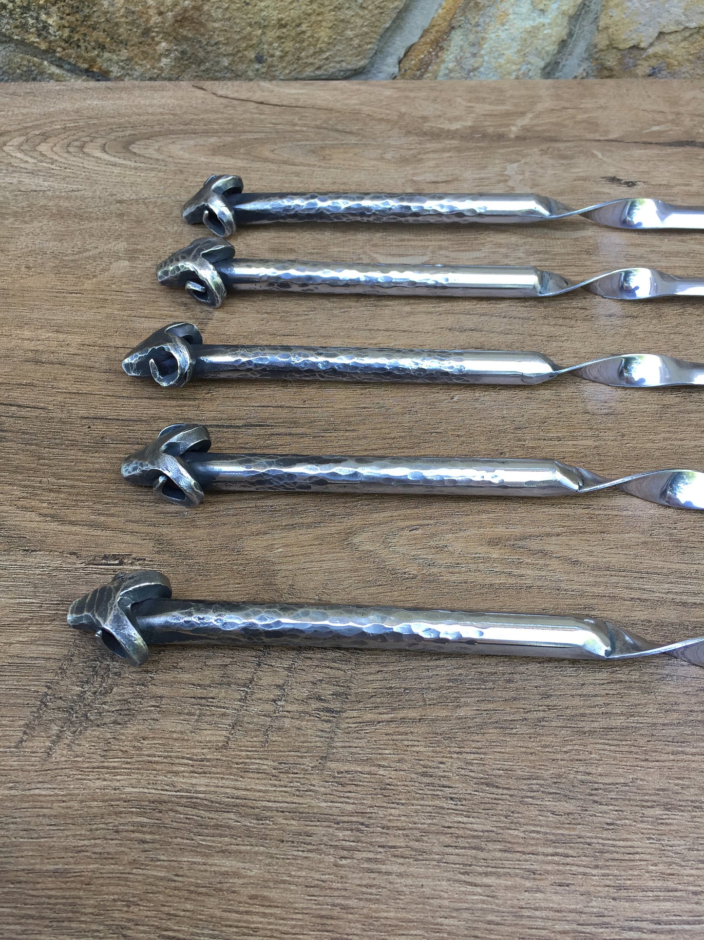 Stainless steel skewers, iron gift, iron anniversary, shish kabob, kebab skewers, spatula, grill tools, grilling gifts, grill set, fork