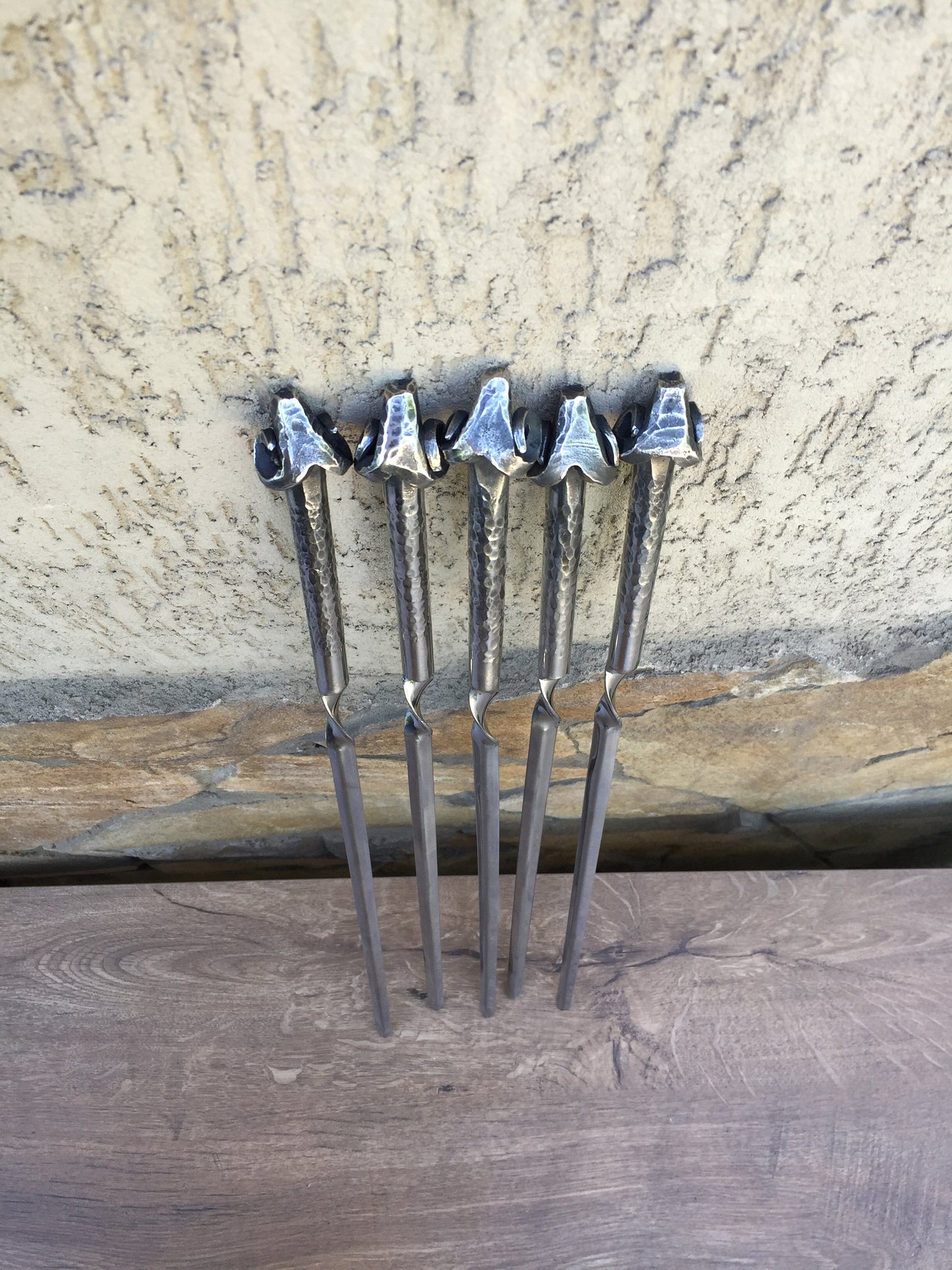 Stainless steel skewers, iron gift, iron anniversary, shish kabob, kebab skewers, spatula, grill tools, grilling gifts, grill set, fork