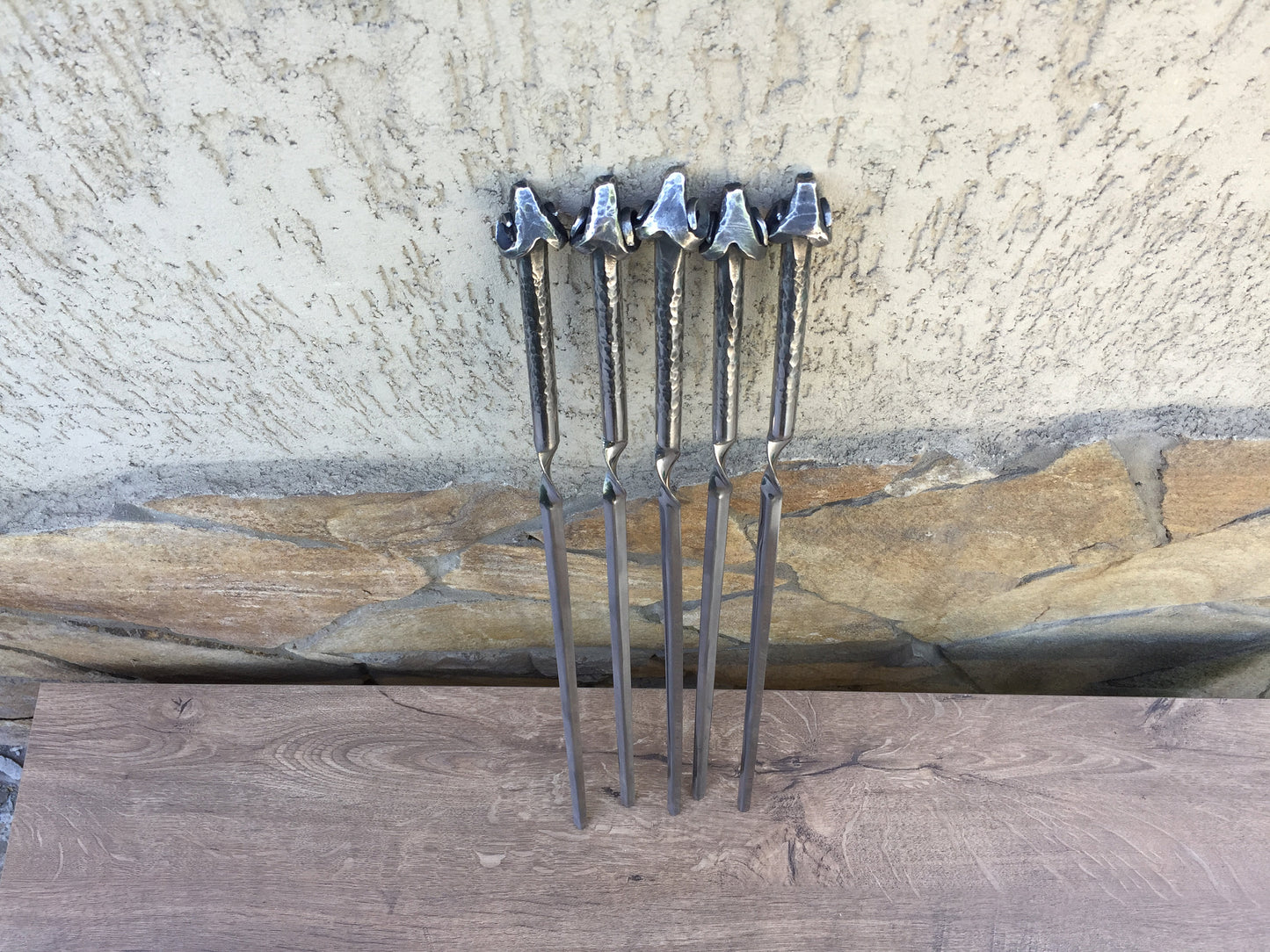 Stainless steel skewers, iron gift, iron anniversary, shish kabob, kebab skewers, spatula, grill tools, grilling gifts, grill set, fork