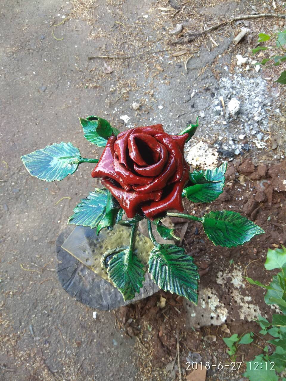 Iron anniversary, 6th anniversary, 6 year anniversary, engraved gift, personalized gift, iron rose, steel rose, metal rose, iron gift, rose