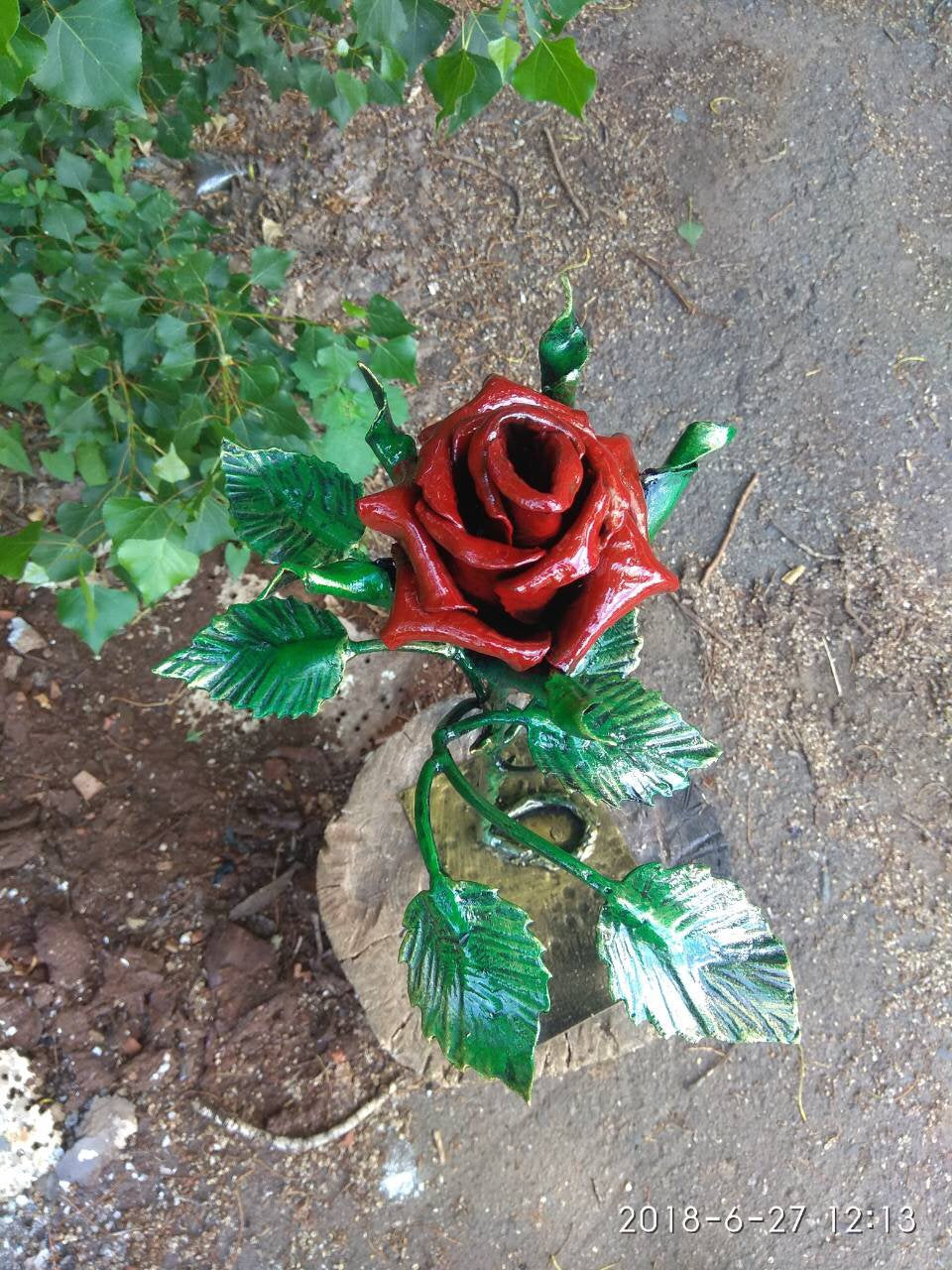 Iron anniversary, 6th anniversary, 6 year anniversary, engraved gift, personalized gift, iron rose, steel rose, metal rose, iron gift, rose