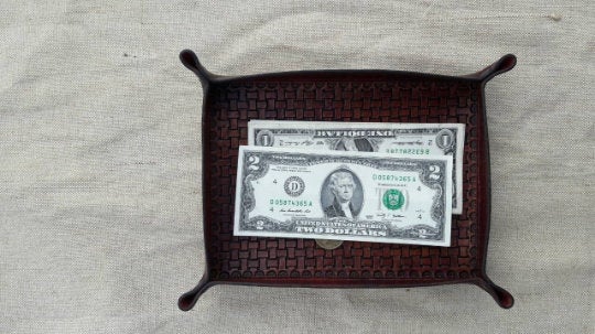 Leather anniversary gift, 3rd anniversary gift, 3 year anniversary, third anniversary gift, leather gift, leather valet tray, wedding vows