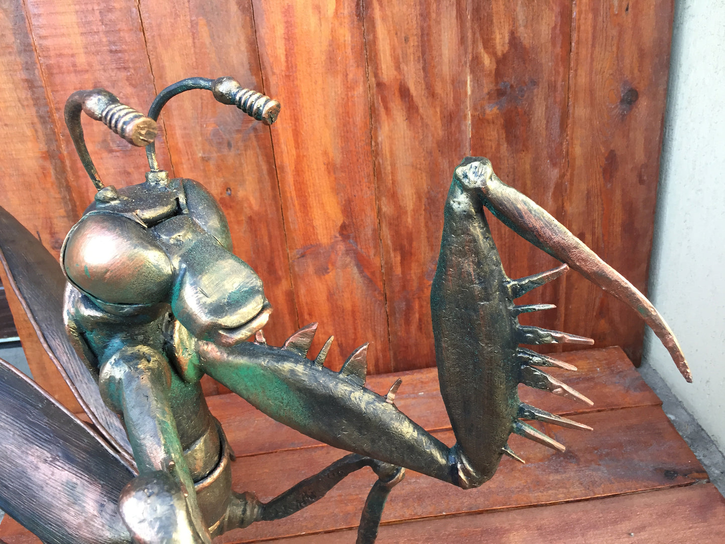 Iron mantis, mantis art, mantis cosplay, garden metal art, garden sculpture, yard art, garden decor, landscape art, yard sculpture,iron gift