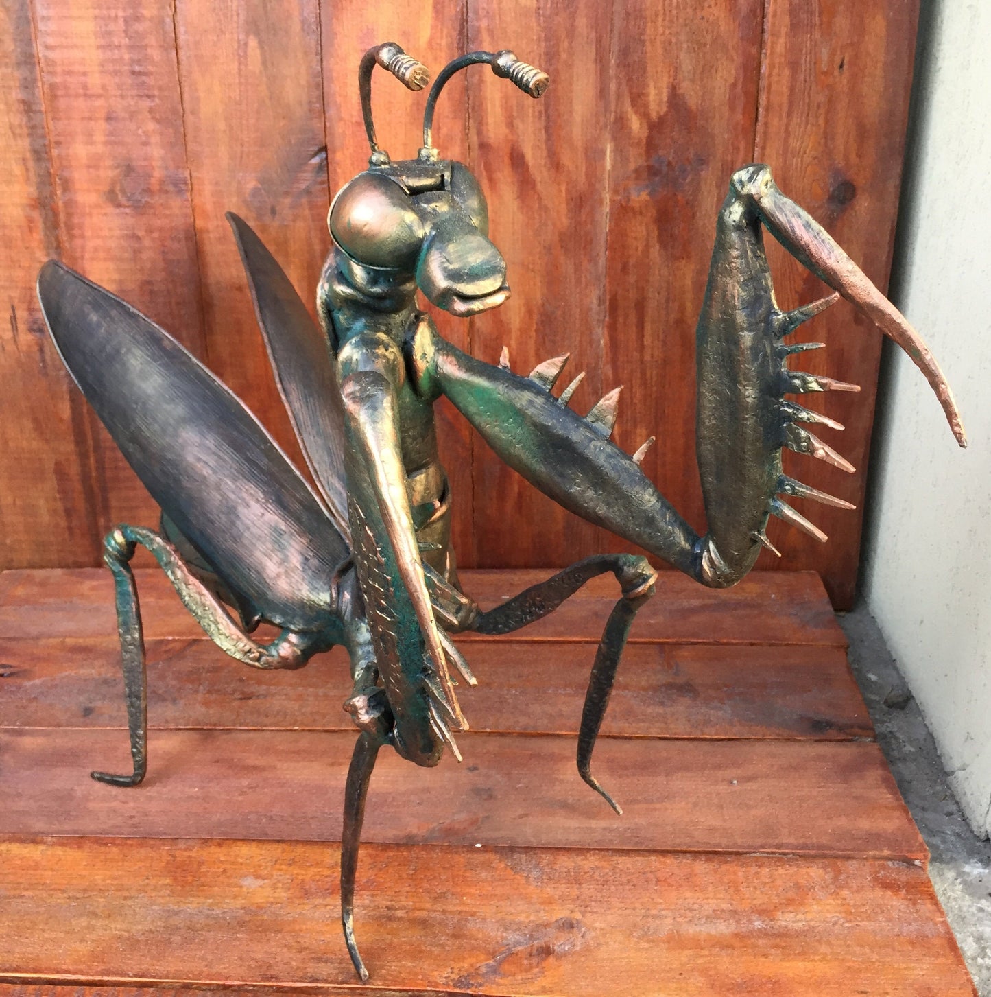 Iron mantis, mantis art, mantis cosplay, garden metal art, garden sculpture, yard art, garden decor, landscape art, yard sculpture,iron gift