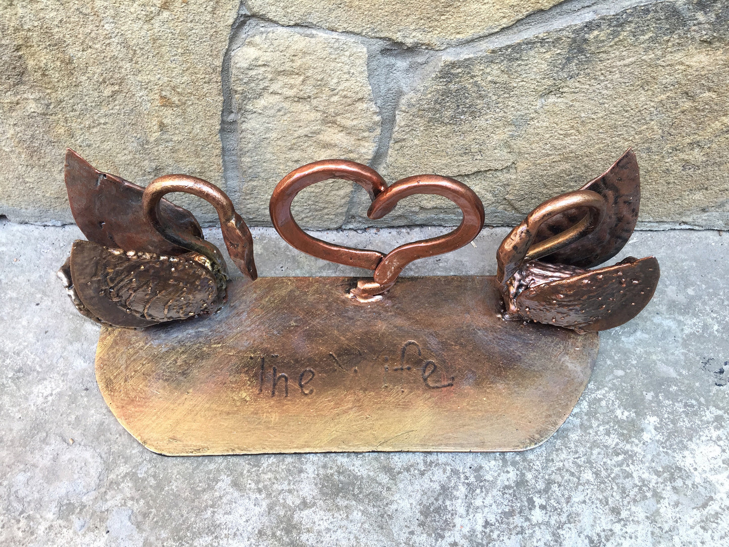 Iron swans, 6th anniversary gift, 6 year anniversary, iron anniversary, anniversary gift, iron gifts, love sign, viking axe, steampunk