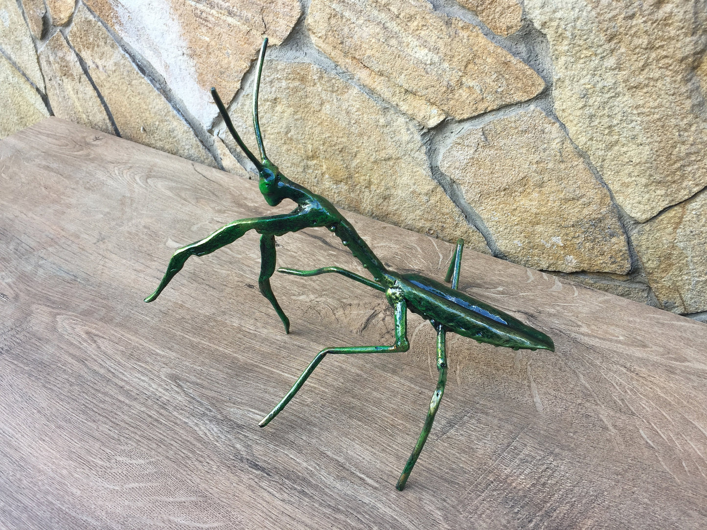 Hand forged mantis, mantis figurine, mantis sculpture, mantis charm, insect gifts,insect art,insect birthday party,insect charms,iron gift