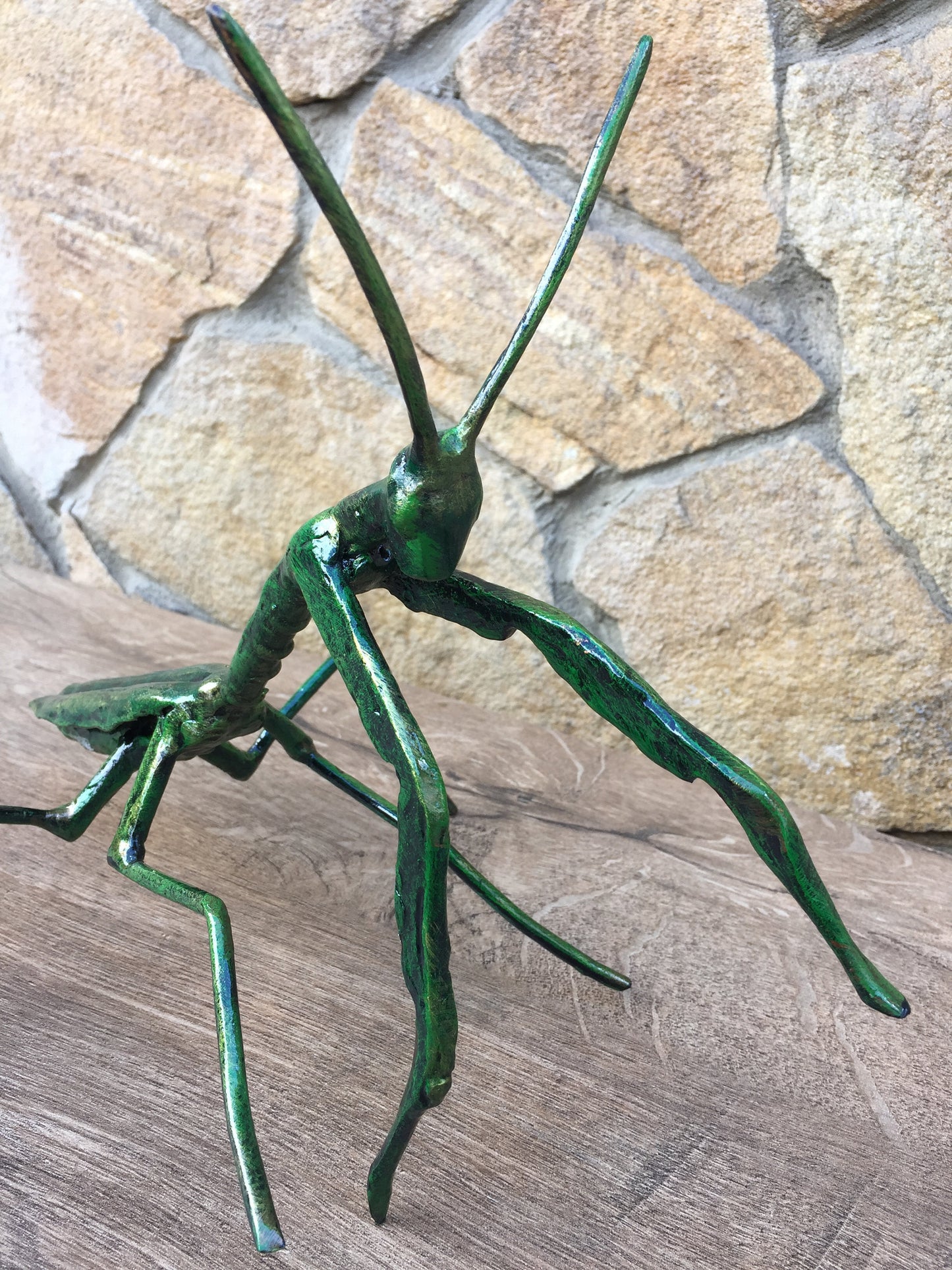 Hand forged mantis, mantis figurine, mantis sculpture, mantis charm, insect gifts,insect art,insect birthday party,insect charms,iron gift