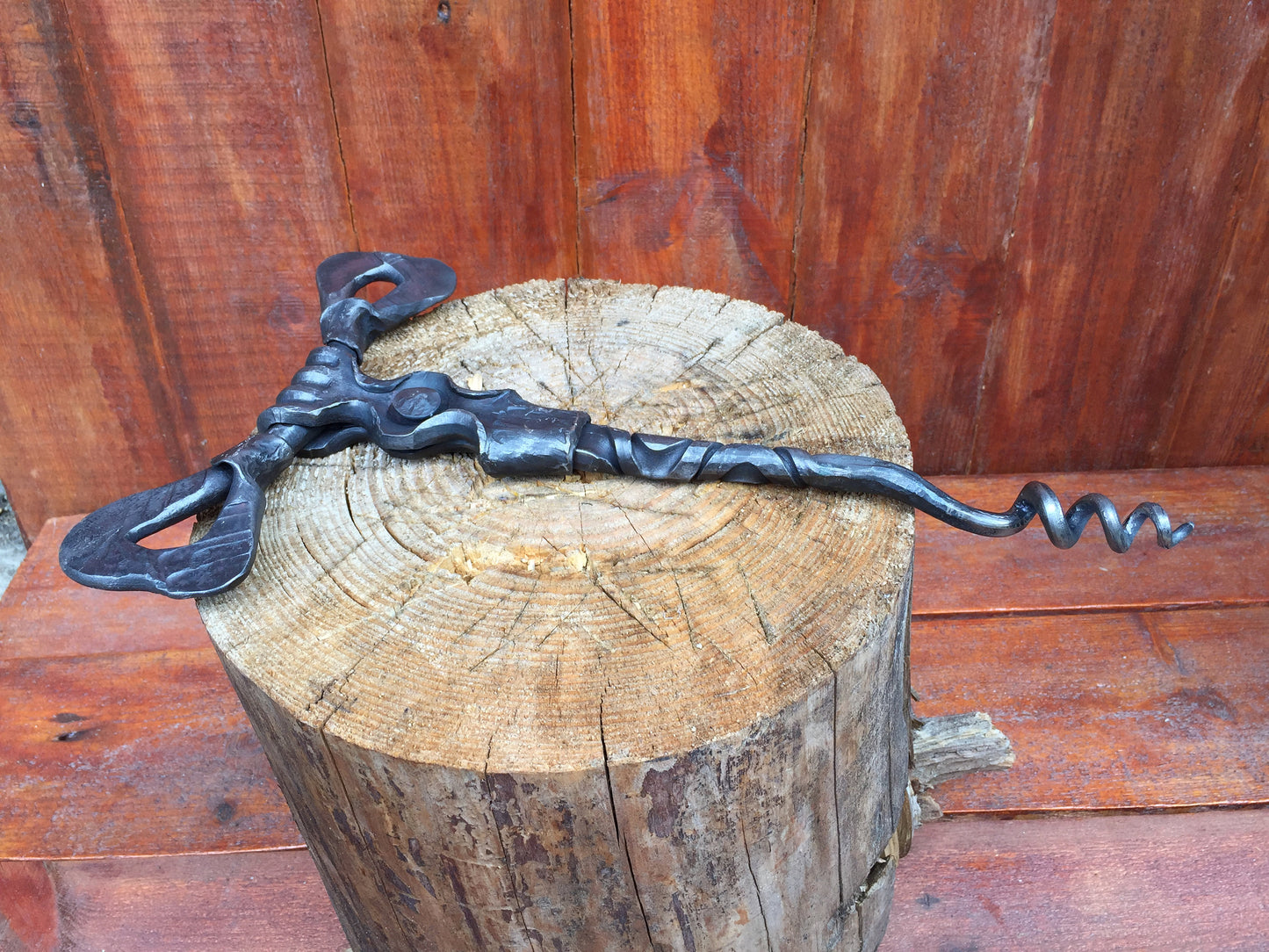 6th anniversary gift, corkscrew, bottle opener, iron gift for him, wine lover gift, viking cookware, viking utensils, wine accessories