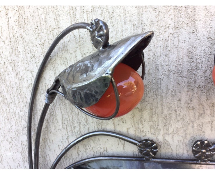 Hand forged lantern, Paris metro, wall lamp, lantern, garden lamp,porch lamp,iron gifts,lighting,light fixture,wedding gift,anniversary gift