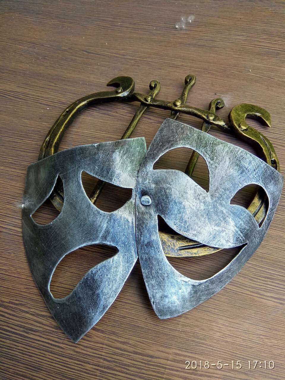 Hand forged theater mask, theater birthday, theater masks wall art, theater director gift, theater major gift, theater wall art, theatre