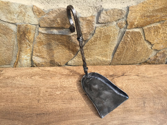 Hand forged fire shovel, fireplace shovel, ash shovel, wrought iron shovel, fireplace tool, fire poker, hand forged shovel, iron gifts,spade