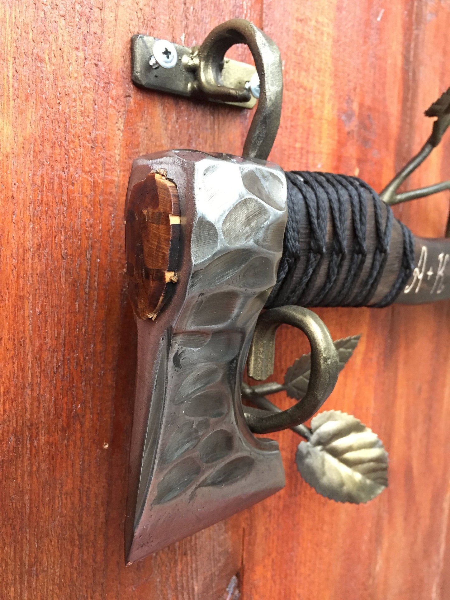 Wall hanging axe, personalized axe, custom axe, engraved axe, viking axe with holder, manly gifts, medieval axe, bearded axe, carving axe