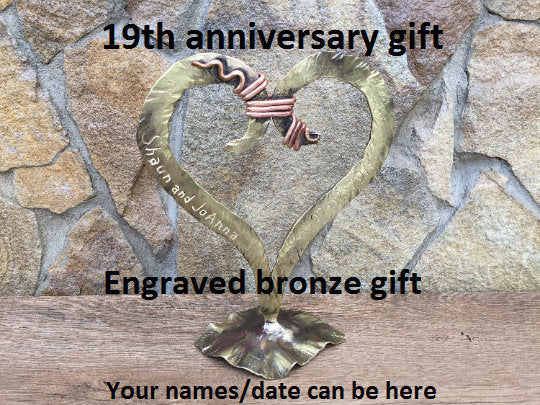 19th Anniversary, 19 Year Anniversary, 19th Anniversary Gift, 19th Anniversary  Gifts for Women, 19th Anniversary Bronze, Bronze Gifts 
