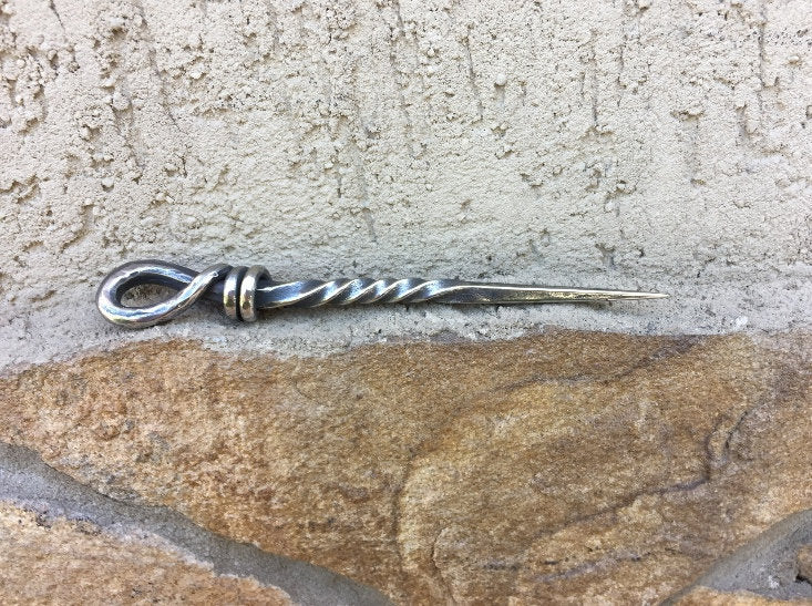 Stainless steel viking skewer, food pricker, hand forged skewer, skewer, rustic skewer, medieval skewer, middle ages skewer ,viking fork