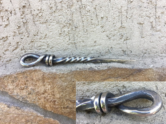 Stainless steel viking skewer, food pricker, hand forged skewer, skewer, rustic skewer, medieval skewer, middle ages skewer ,viking fork