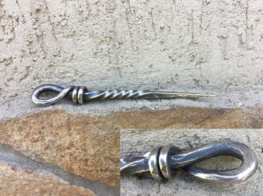 Stainless steel viking skewer, food pricker, hand forged skewer, skewer, rustic skewer, medieval skewer, middle ages skewer ,viking fork