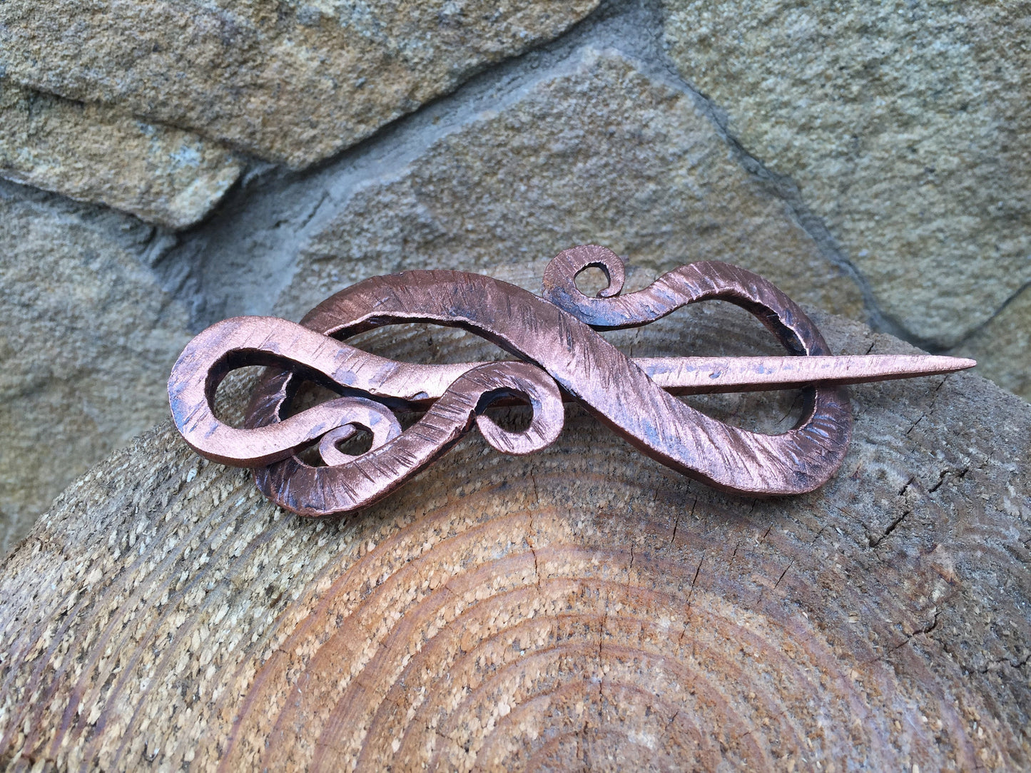 Copper hair pin, copper anniversary, hair clip, hair slide, hair barrette, bun holder, hair jewelry, bridal hair pin, hair stick,copper gift