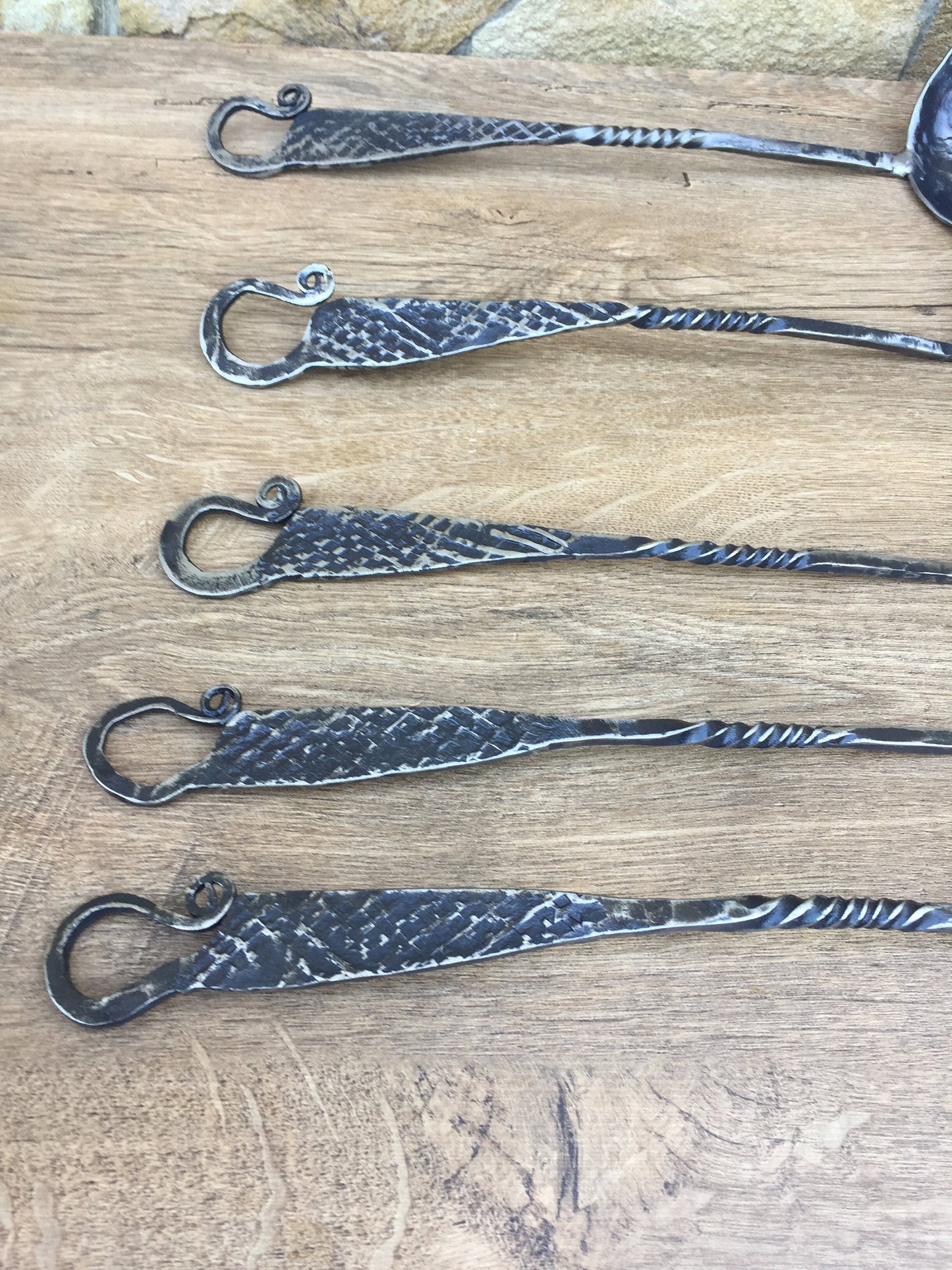 Medieval cutlery, ladle, ladle water dipper, spatula, fork, spoon, middle ages cutlery, camp equipment, serving utensils, kitchen utensils