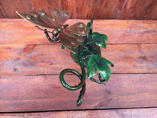 Hand forged butterfly, iron gift, engraved gift, iron anniversary gift, 6th anniversary, personalized gift, butterfly decor, butterfly gift