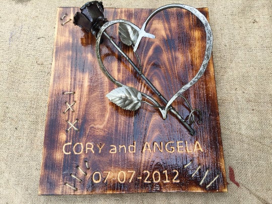 6th anniversary, iron rose, steel rose, metal rose, iron gift, engraved gift, iron anniversary gift, personalized gift, rose decor,rose gift