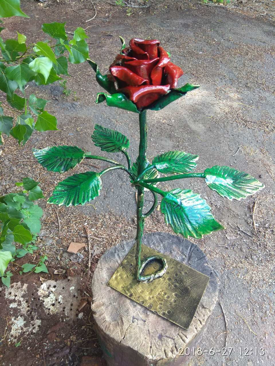Iron anniversary, 6th anniversary, 6 year anniversary, engraved gift, personalized gift, iron rose, steel rose, metal rose, iron gift, rose