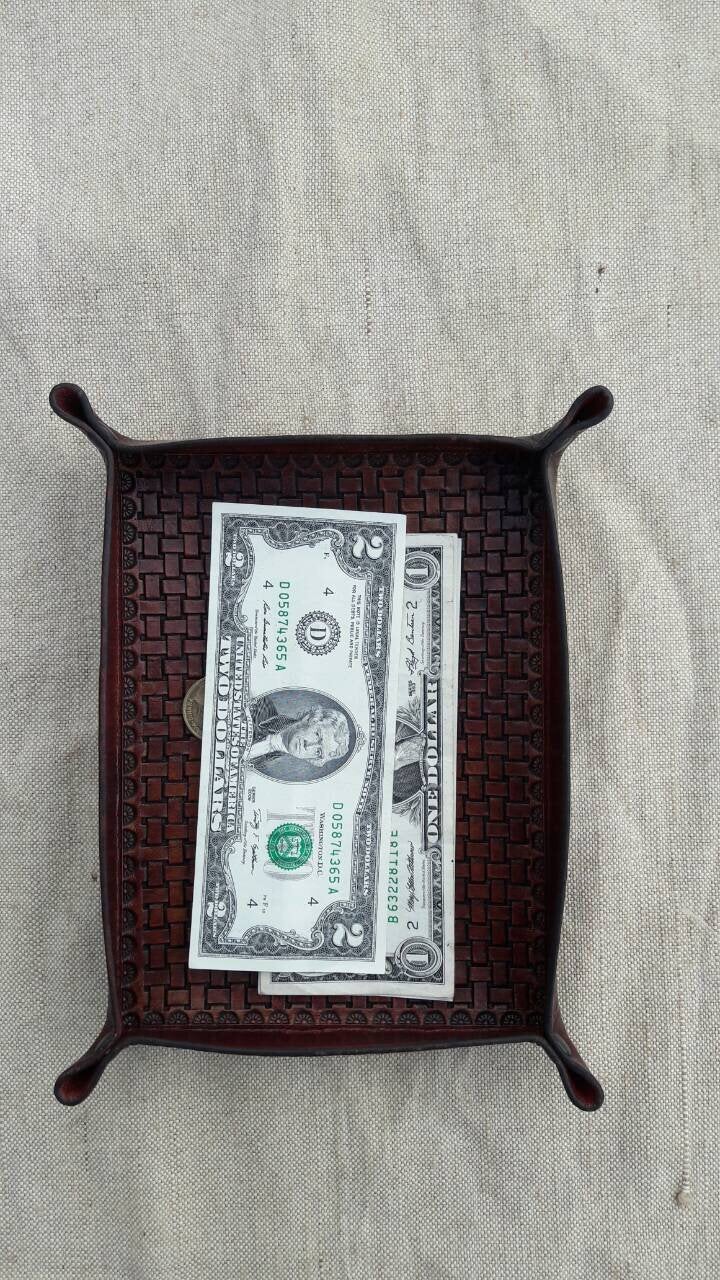 Leather anniversary gift, 3rd anniversary gift, 3 year anniversary, third anniversary gift, leather gift, leather valet tray, wedding vows