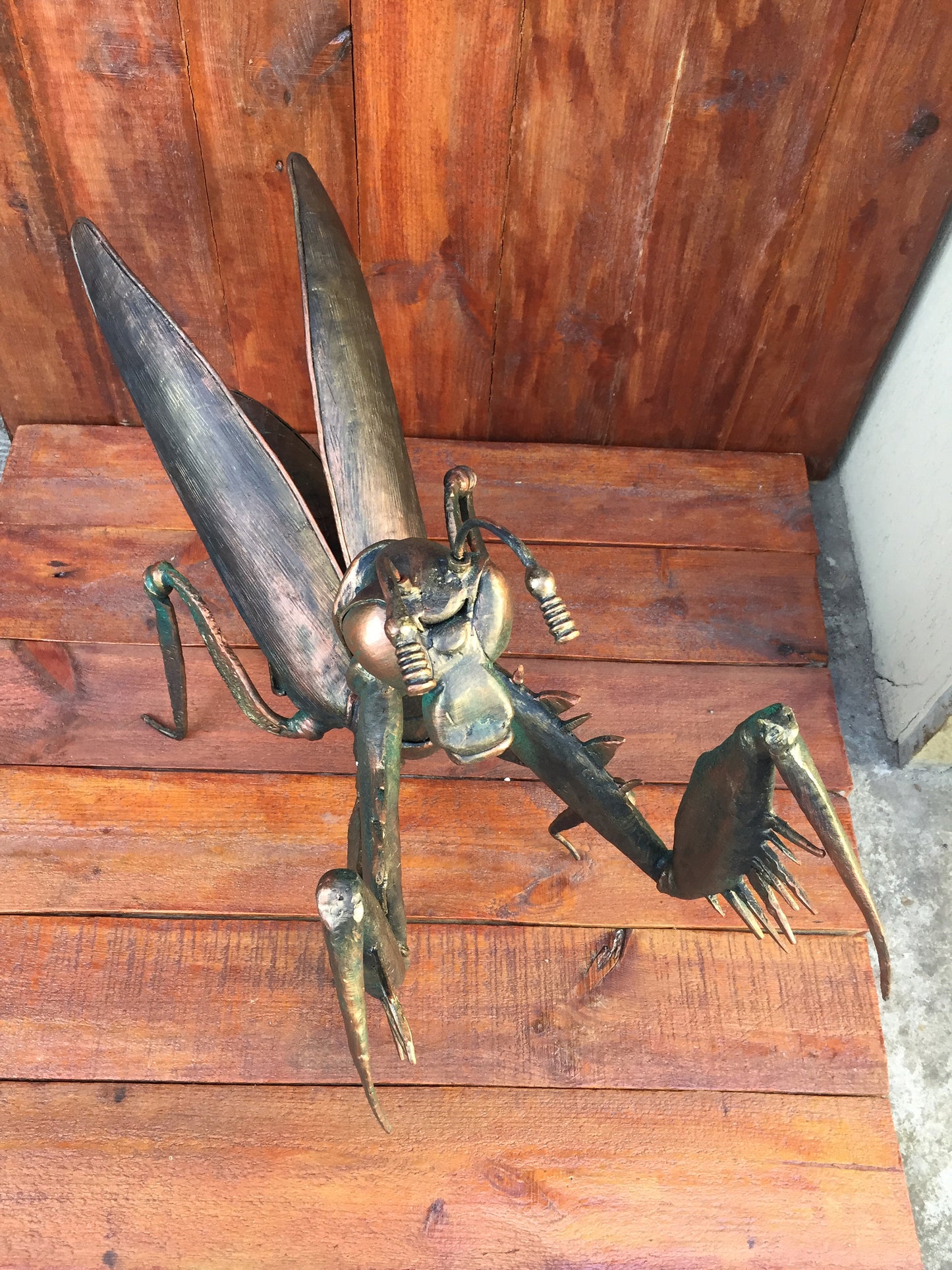 Iron mantis, mantis art, mantis cosplay, garden metal art, garden sculpture, yard art, garden decor, landscape art, yard sculpture,iron gift