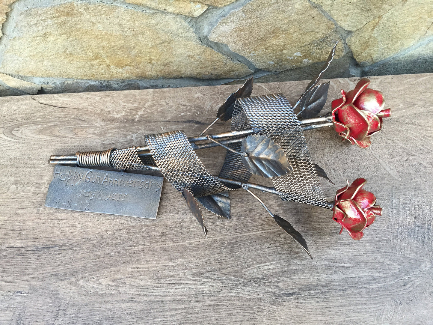 Metal rose, 6th anniversary gift, iron anniversary, hand forged rose, metal artwork, iron rose, metal roses, forged rose, iron gift for her
