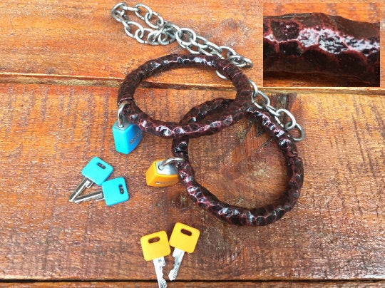 Hand hammered handcuffs for a present Hand hammered handcuffs for a present