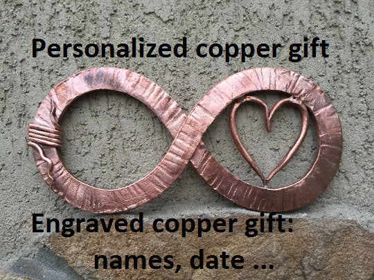 Copper infinity sign, copper anniversary gift, 7 year anniversary,copper gift,infinity sign,infinity sign decor,infinity art,7th anniversary