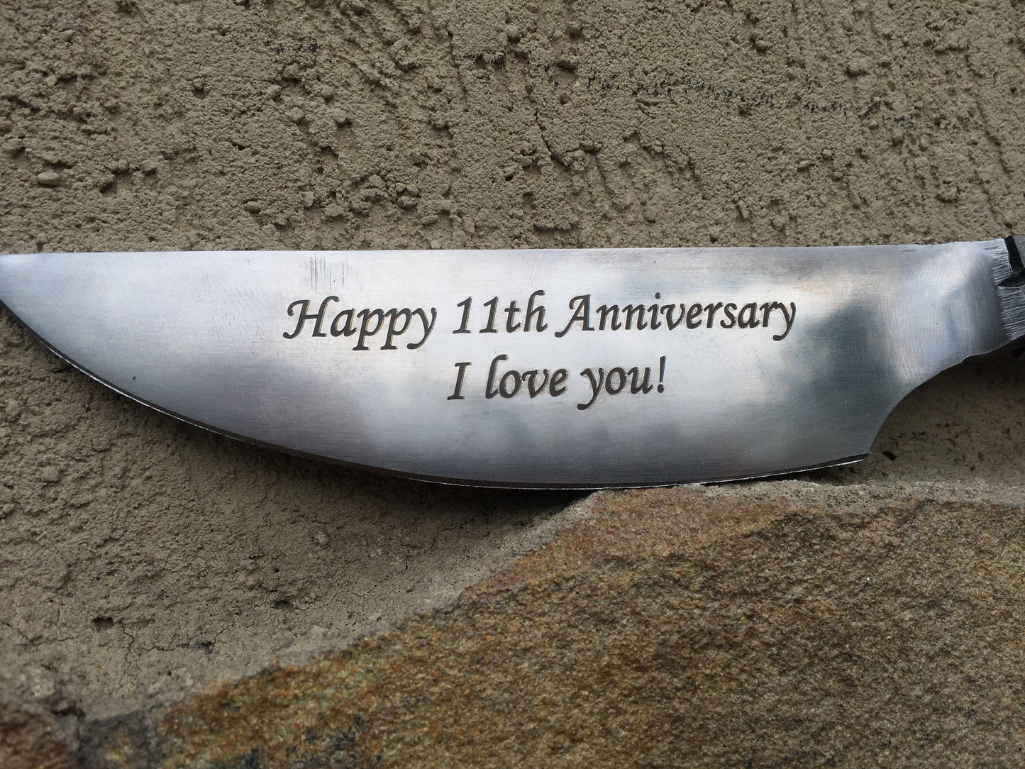 Steel gifts for him -11th anniversary, engraved steel gift, railroad spike knife, 11th anniversary gift for him, steel jewelry, steel gifts