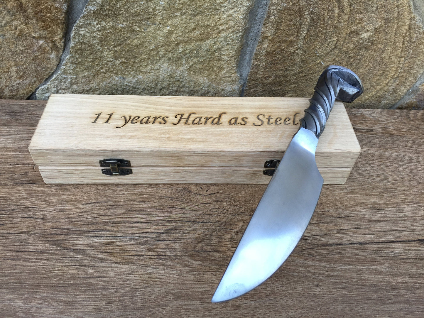 Steel gifts for him -11th anniversary, engraved steel gift, railroad spike knife, 11th anniversary gift for him, steel jewelry, steel gifts