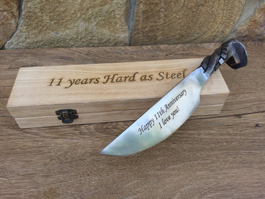 11th anniversary,11 year anniversary,steel anniversary,steel wedding,railroad spike knife,wedding anniversary,steel gift for him,steel gifts