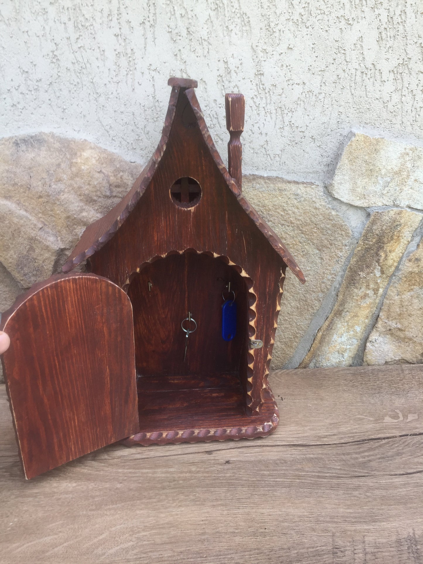 Wall key hanger, Key holder for wall, wall key holder, key hook rack, key holder with shelf, wooden gift,wooden anniversary,anniversary gift
