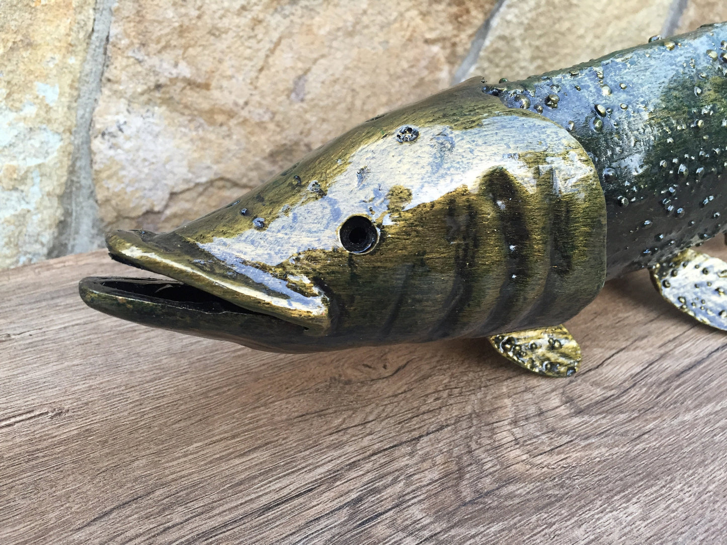 Pike, metal pike, iron pike, pike fishing, pike decal, fish art, fish decor, fish birthday, fish lover gifts, fish charm,fish figurine,fish