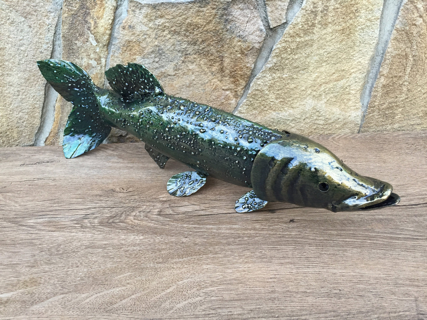 Pike, metal pike, iron pike, pike fishing, pike decal, fish art, fish decor, fish birthday, fish lover gifts, fish charm,fish figurine,fish
