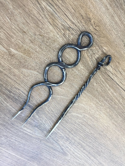 Viking cutlery, viking fork, skewer, food pricker, cutlery set,re-enactment, barbeque gift, BBQ fork, BBQ skewer, medieval kitchen, BBQ gift