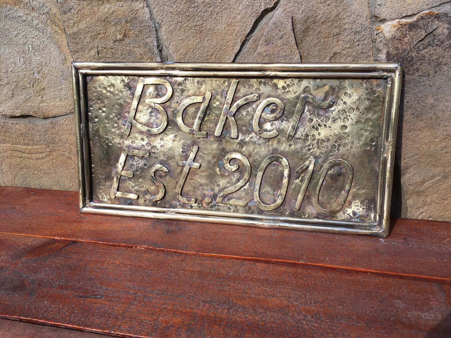 Bronze family name, bronze family plaque, bronze family sign, bronze plate, bronze plaque, bronze plaqe custom, bronze sign, bronze gift