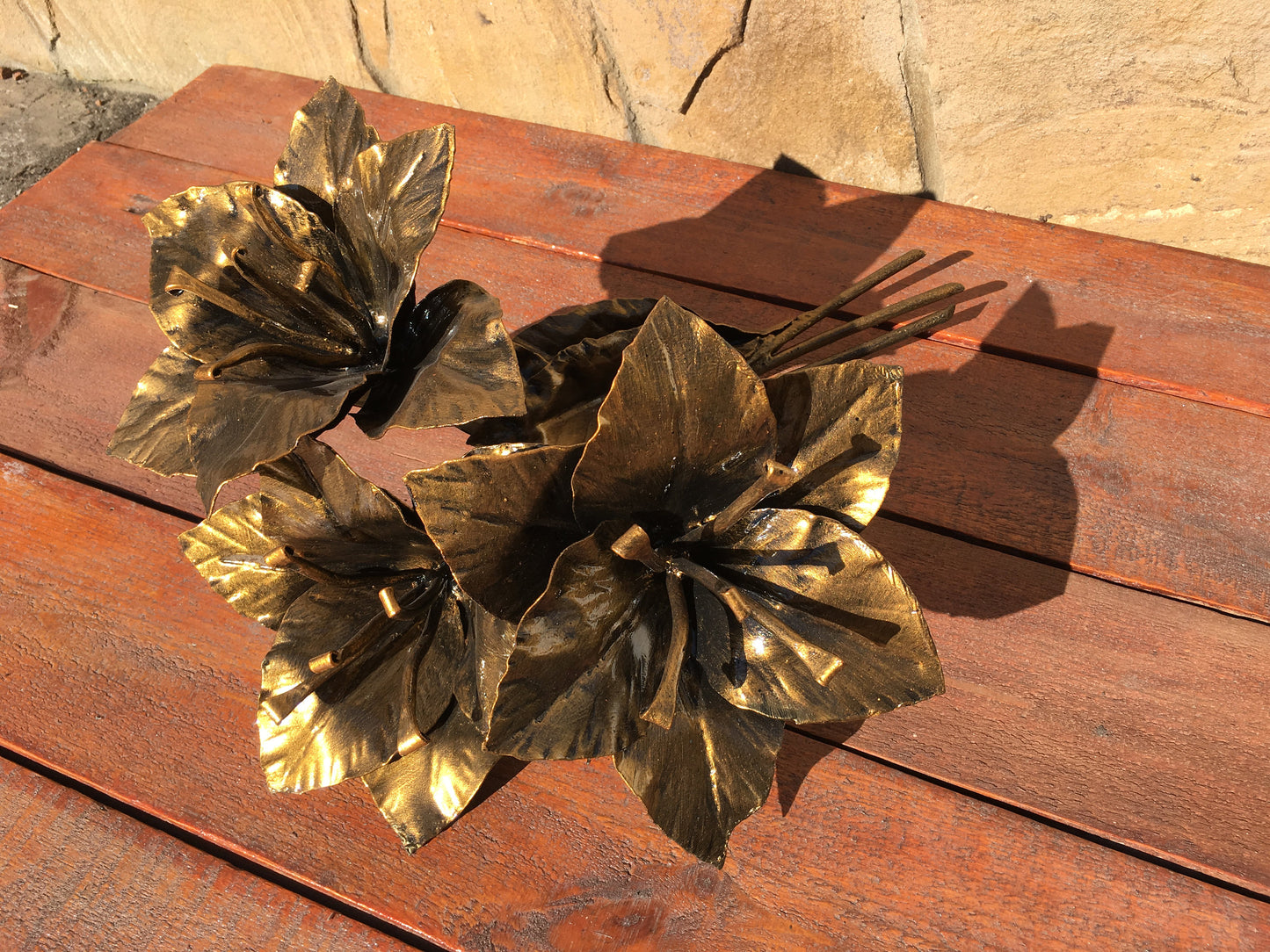 6th anniversary gift for her, bouquet of lily, bridesmaid gift, Christmas gift, iron flower, wedding flowers, lily, iron bouquet, iron gift
