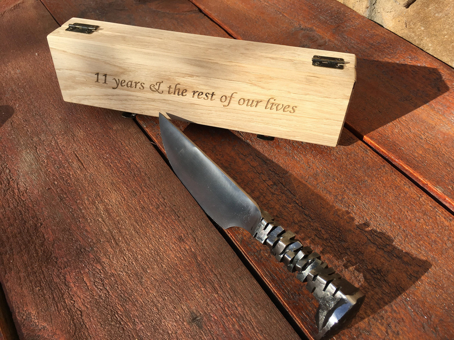 11th anniversary steel, 11th anniversary for him, 11th anniversary gift, 11th anniversary steel gift, steel gifts, railroad spike knife