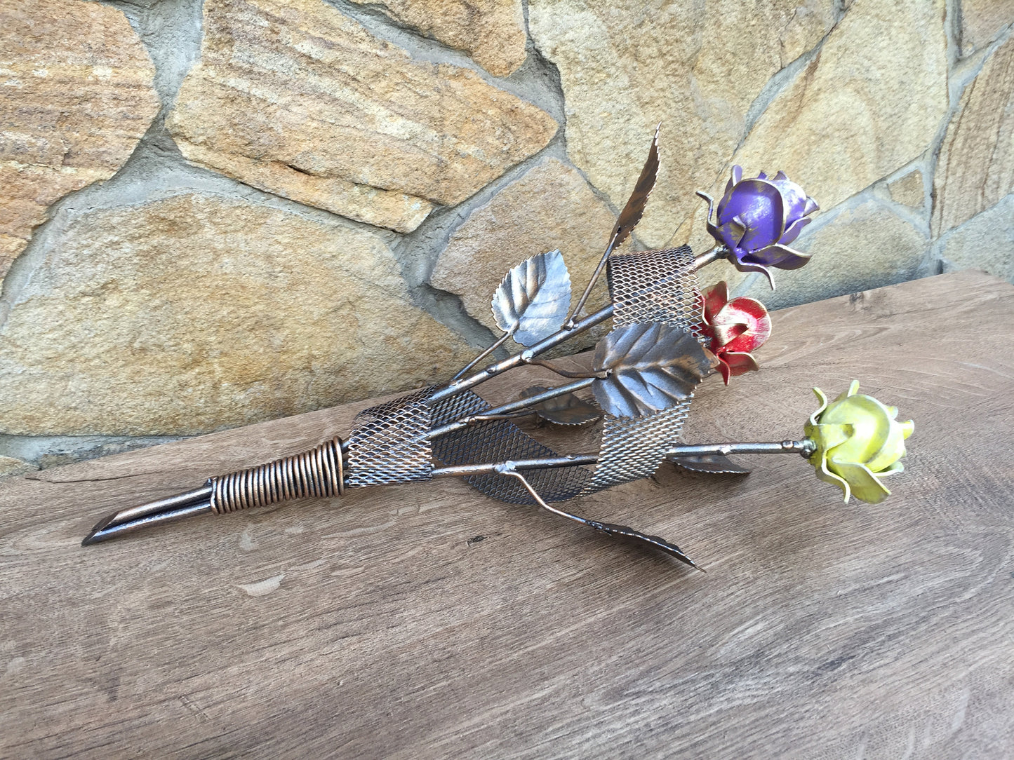 Metal bouquet, rose bouquet, iron gift for wife spouse woman, wedding bouquet, 6th anniversary gift,bridal bouquet,wedding flowers,iron rose