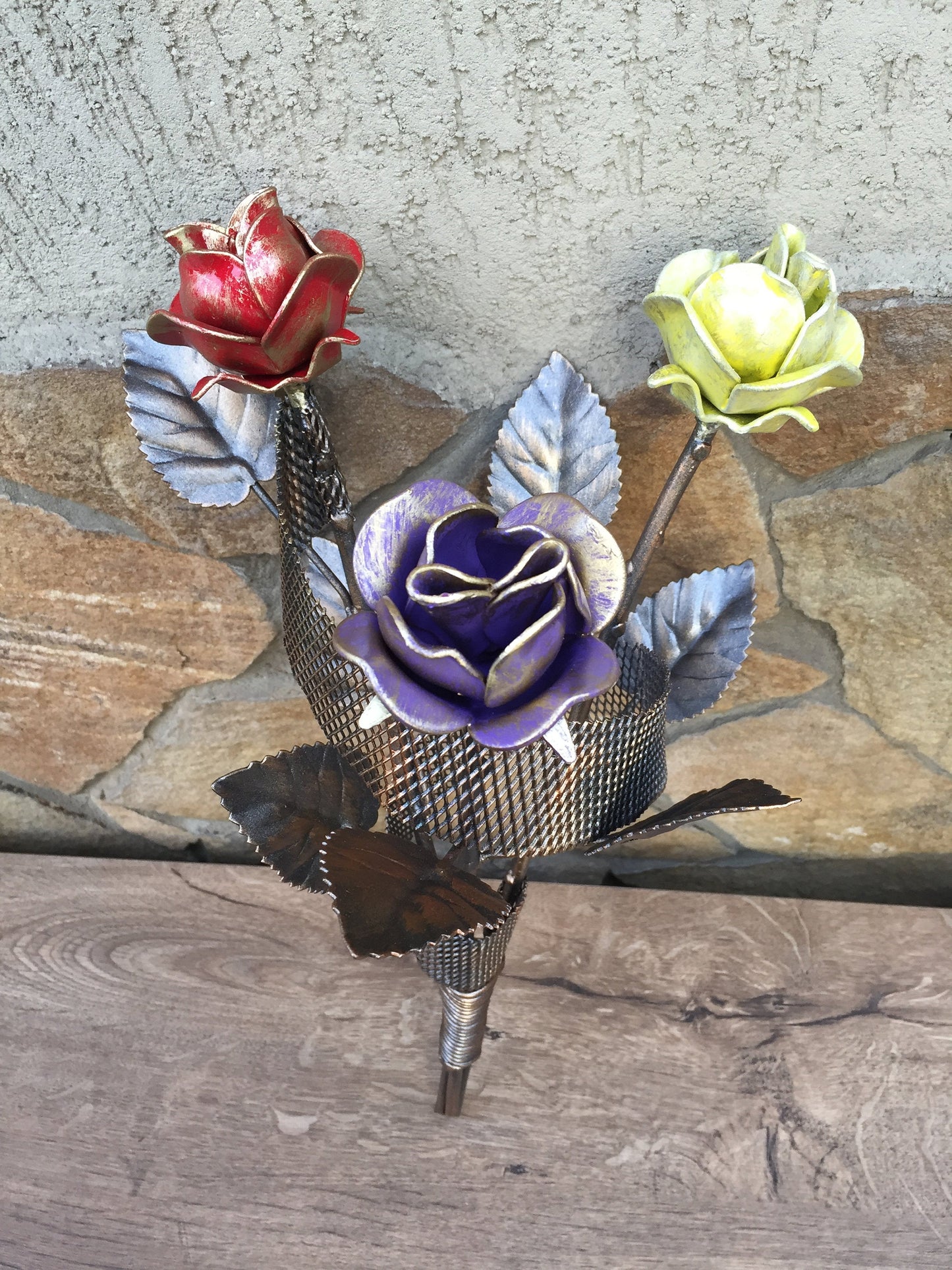 Metal bouquet, rose bouquet, iron gift for wife spouse woman, wedding bouquet, 6th anniversary gift,bridal bouquet,wedding flowers,iron rose