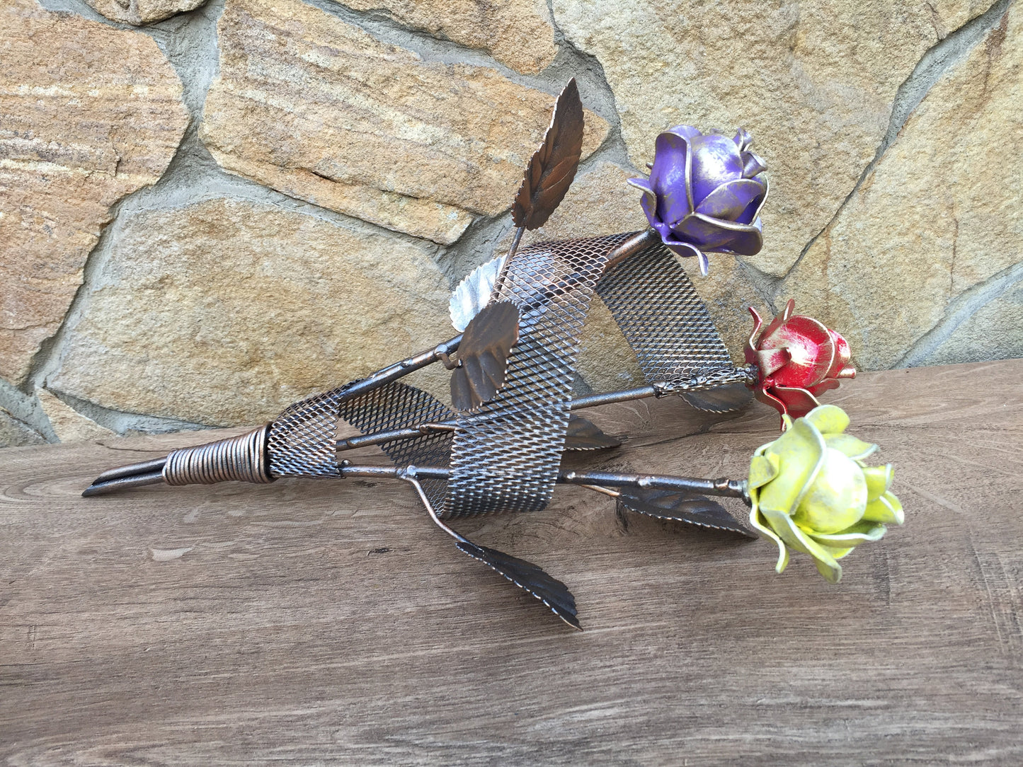 Metal bouquet, rose bouquet, iron gift for wife spouse woman, wedding bouquet, 6th anniversary gift,bridal bouquet,wedding flowers,iron rose