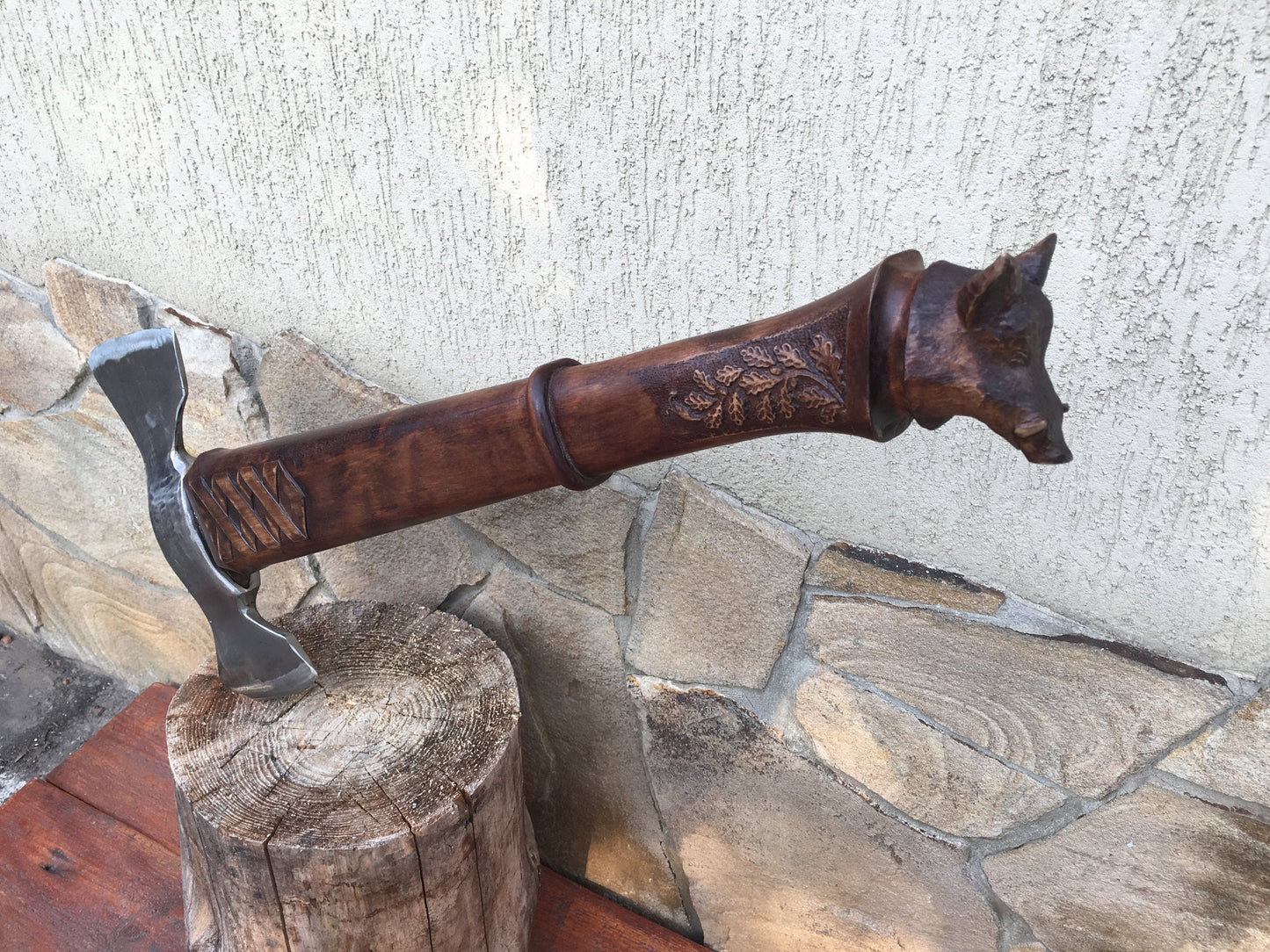 Viking axe, tomahawk, engraved axe, axe, viking hatchet, custom axe, boar, forest gift,viking style axe, woodcarving axe, battle axe,war axe
