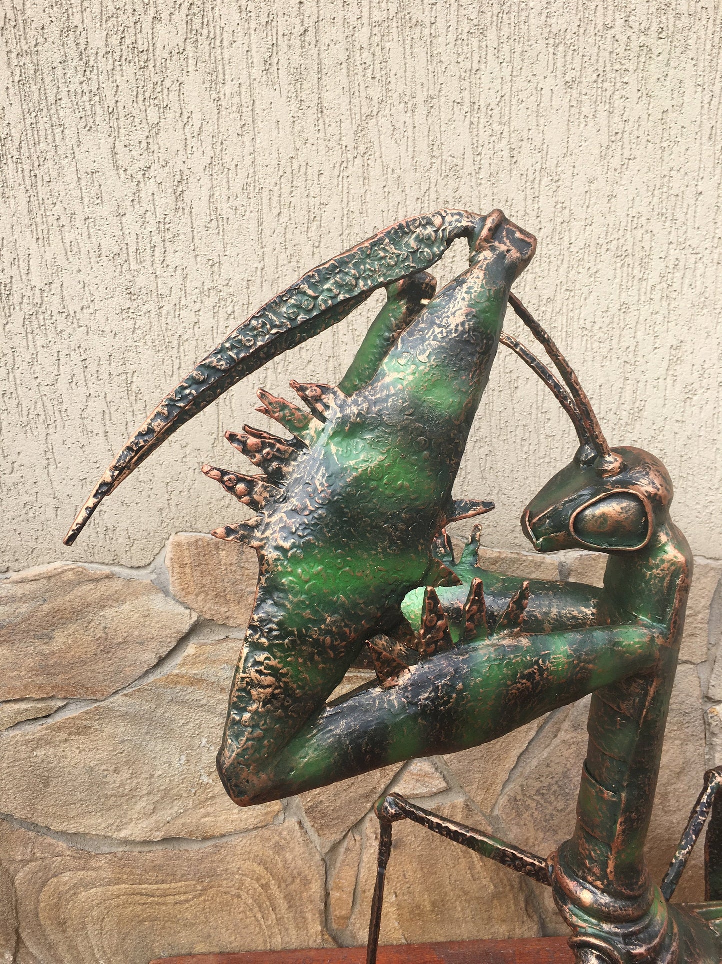 Iron mantis, mantis art, mantis cosplay, garden metal art, garden sculpture, yard art, garden decor, landscape art, yard sculpture,iron gift