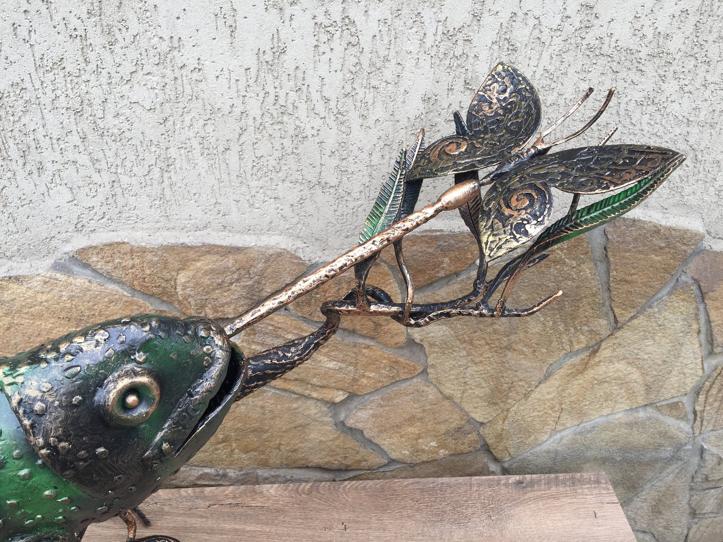 Chameleon sculpture, chameleon art, chameleon charm, chameleon birthday, chameleon costume,garden sculpture,yard art,garden decor,viking axe