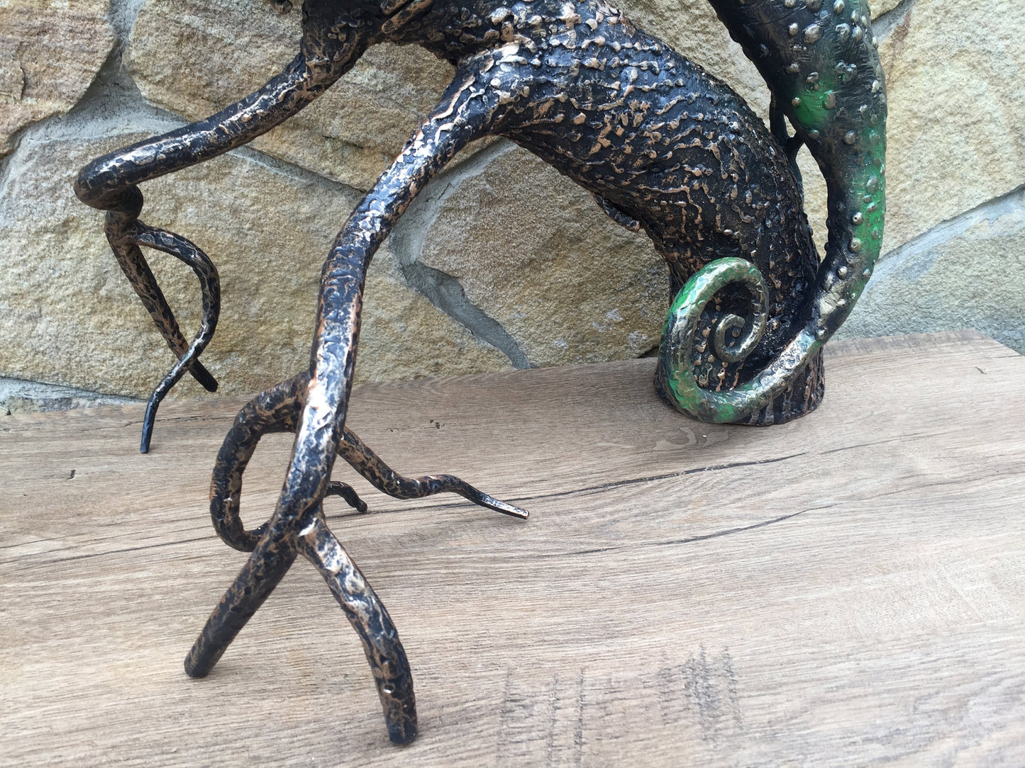 Chameleon sculpture, chameleon art, chameleon charm, chameleon birthday, chameleon costume,garden sculpture,yard art,garden decor,viking axe