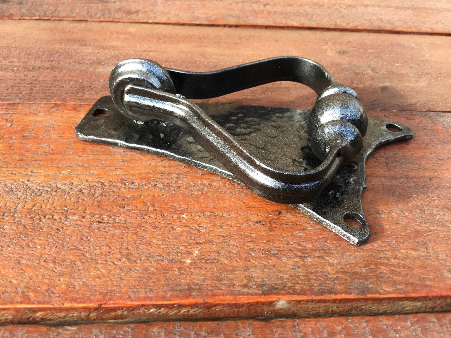 Hand forged shed door handle, barn decor, door pull, iron door ring, door puller, pull ring handle, wrought iron pulls, knobs and pulls